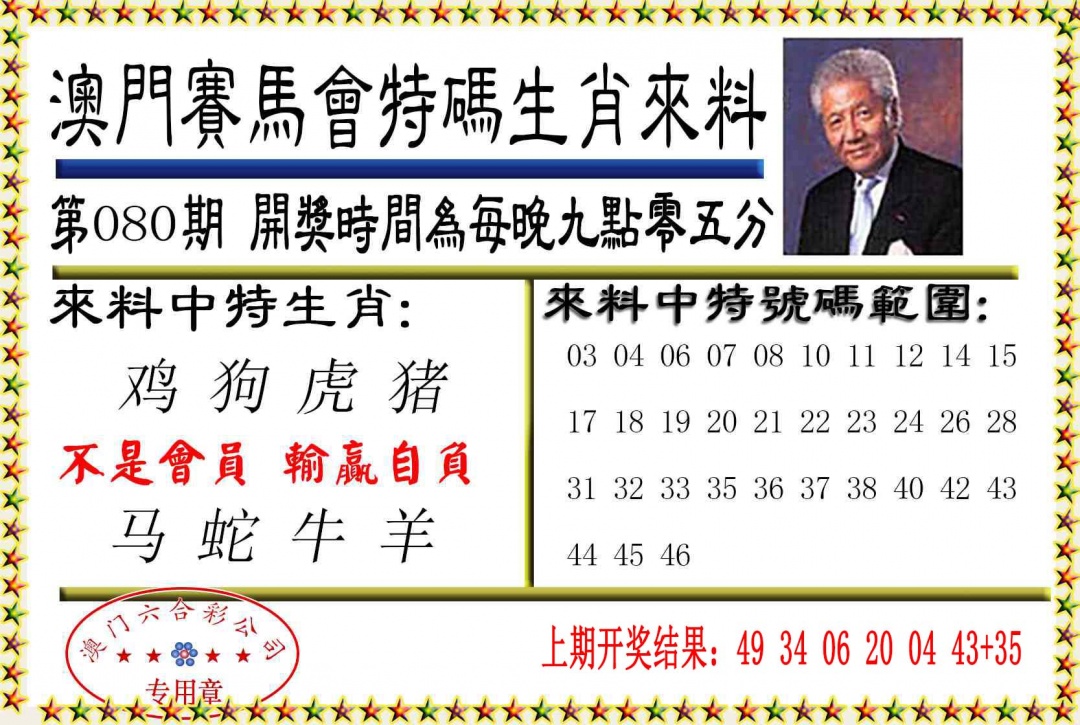 080期特码生肖来料[图]