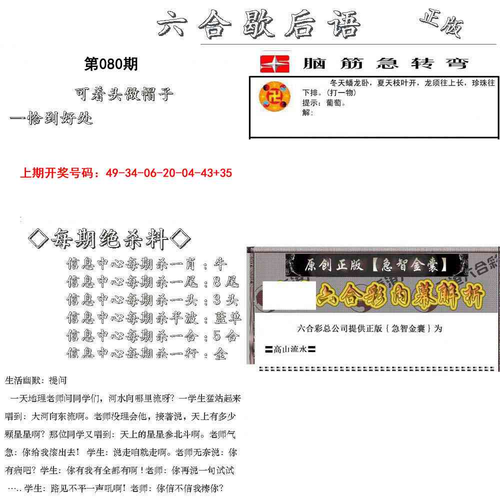 080期六合歇后语[图]